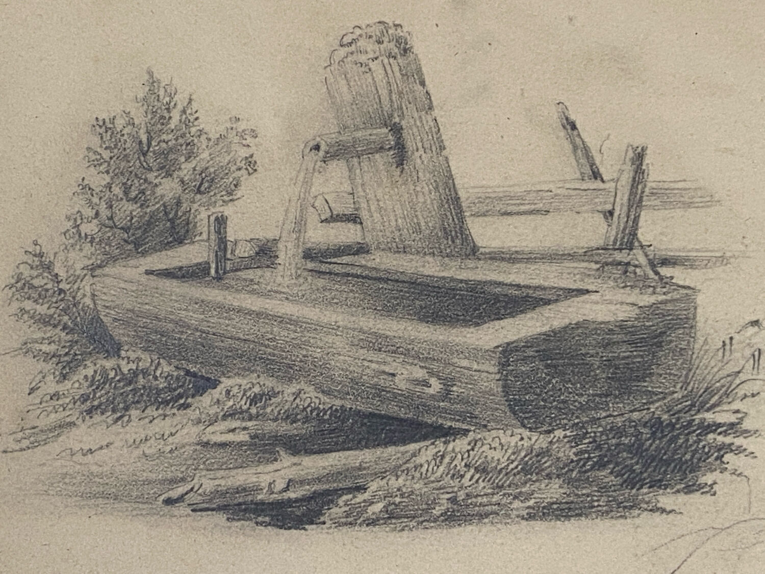 Dessin d’étude original à la mine de plomb signé daté 1844