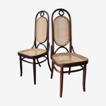 2 jolies chaises thonet n°17 bois courbé et cannage