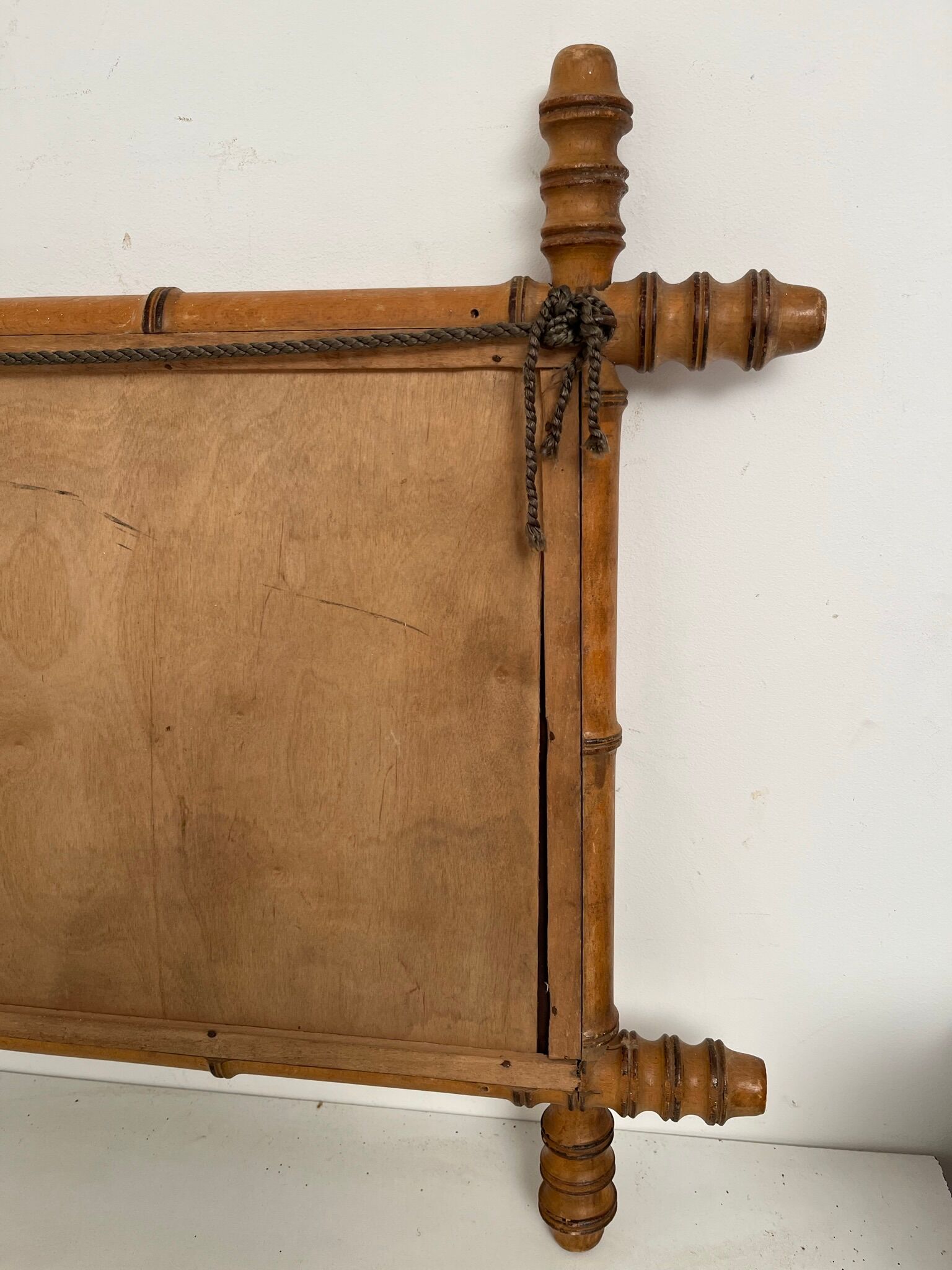 Turned wooden mirror bamboo style 1900s