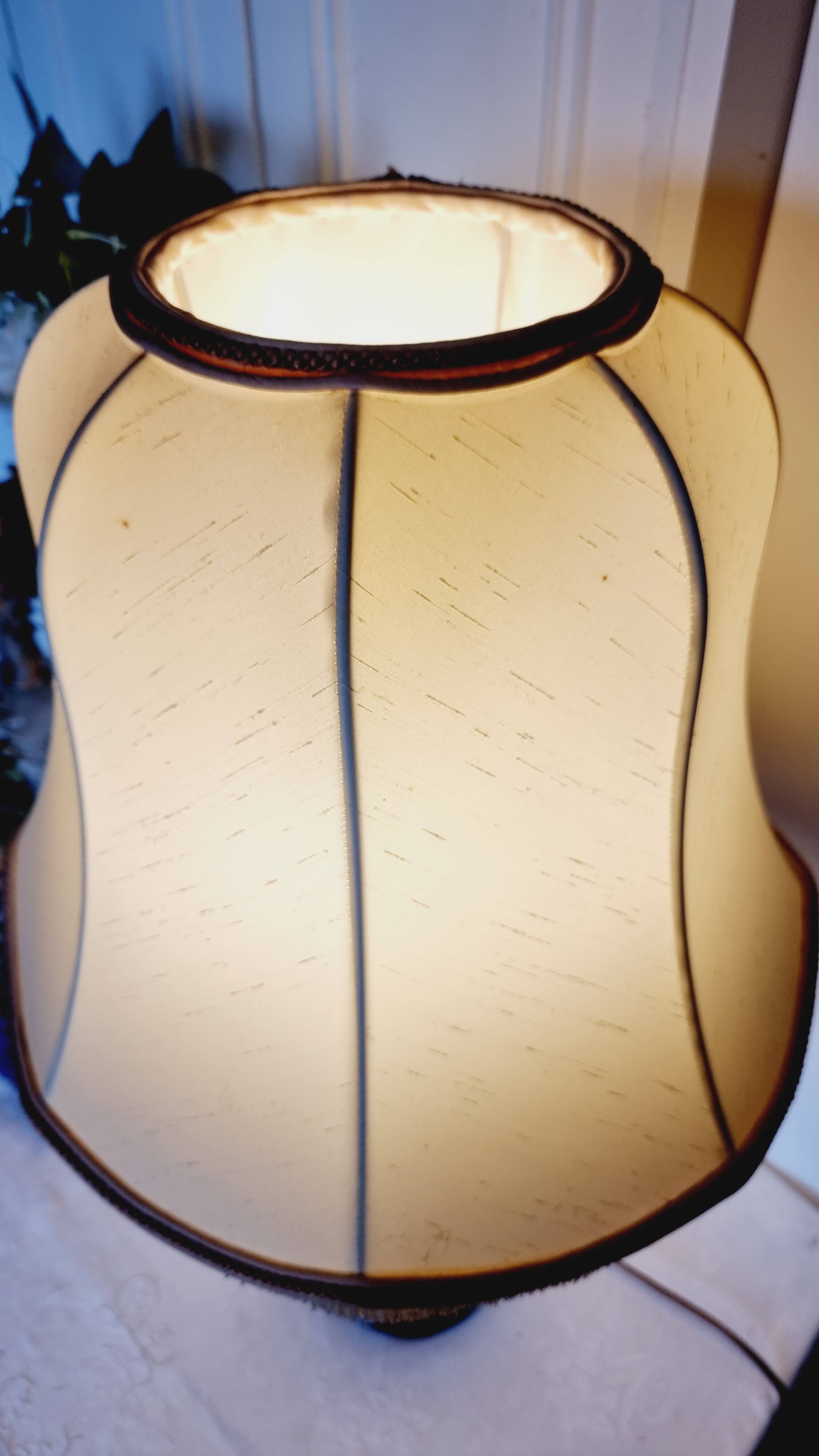 Large vintage table lamp in glazed ceramic, Oriental style 50s-60s.