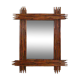 Grand miroir vintage en bambou avec miroir biseauté, France années 1960