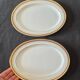 Set of 2 oval shrimp dishes in Limoges porcelain "Blue de F"