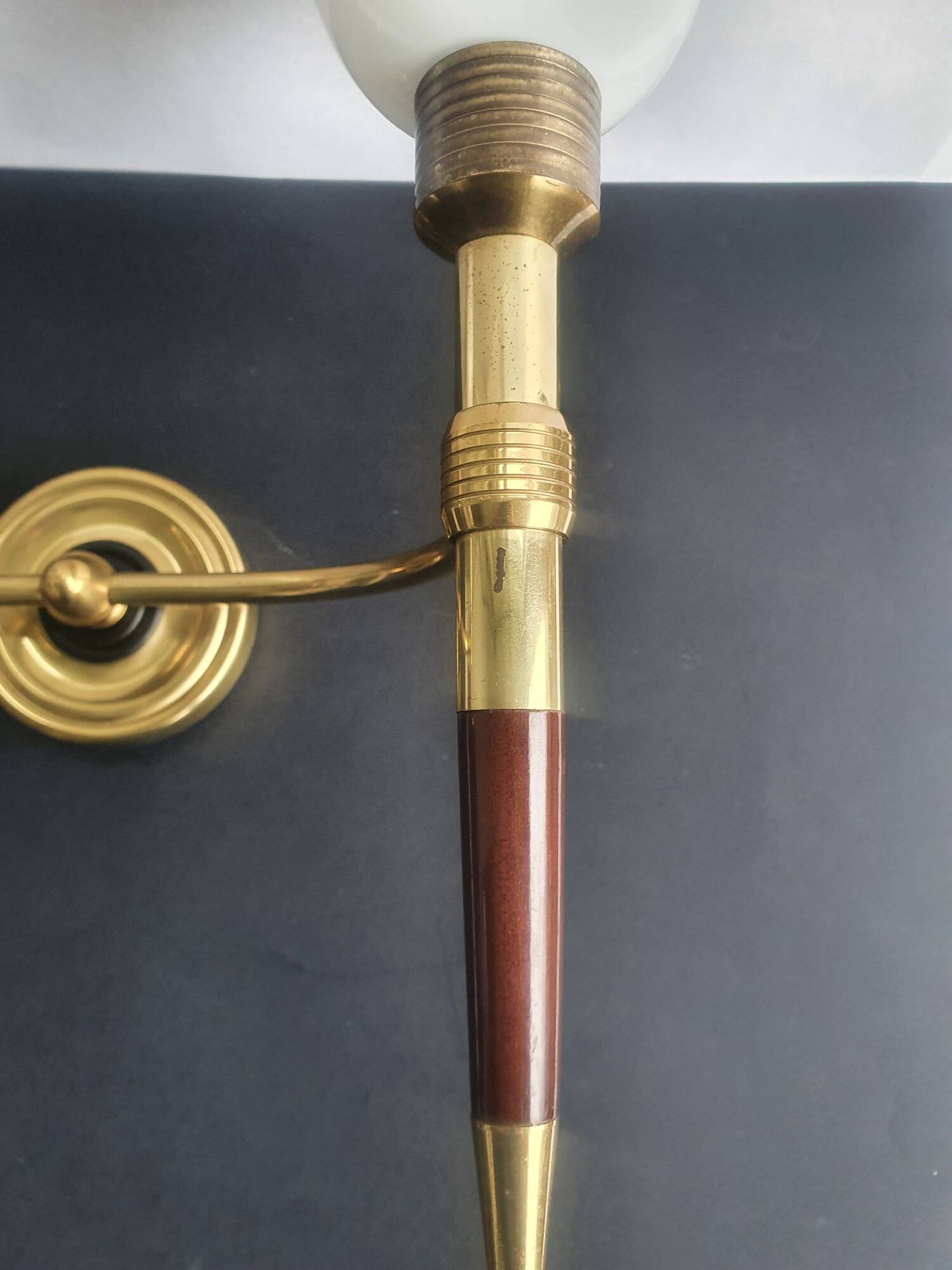 Pair of large torch-style wall sconces from the 1950s