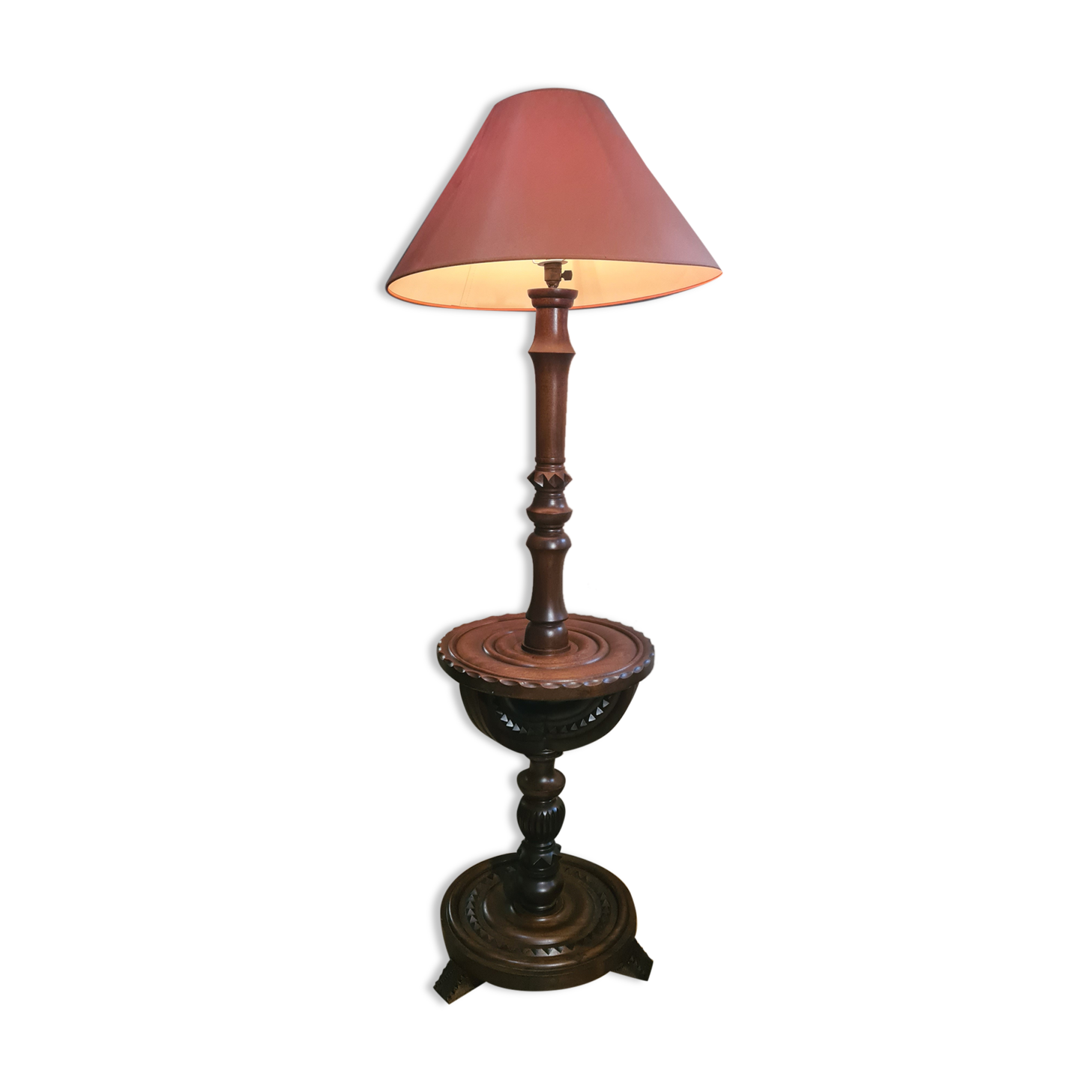 Solid wood floor lamp 1930