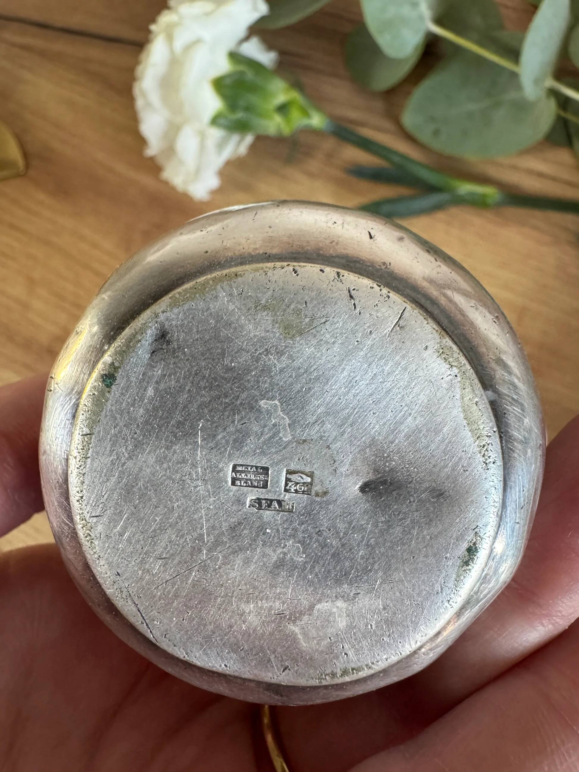 Silver-plated metal timbale