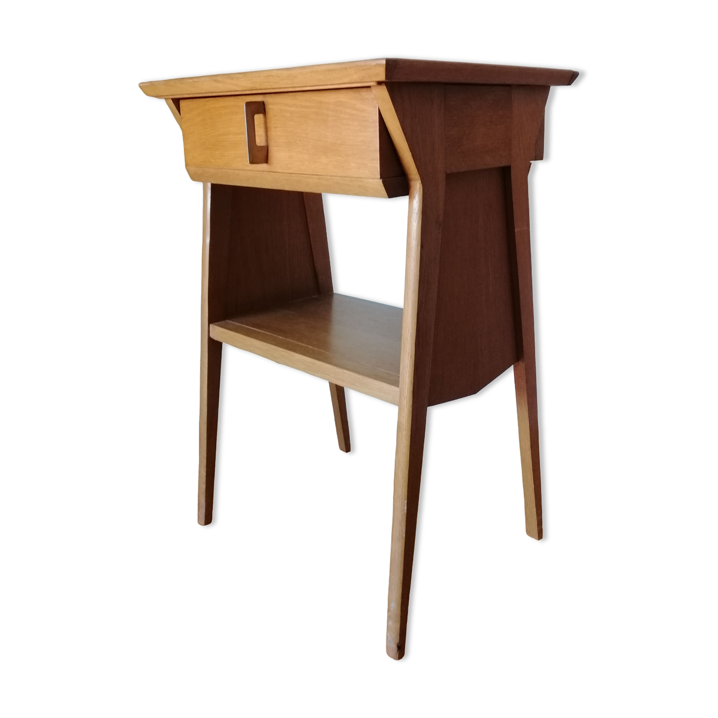 Vintage bedside table in oak, 60-70s