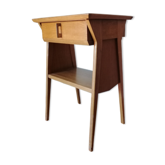 Vintage bedside table in oak, 60-70s