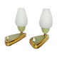 Set of 2 rockabilly fifties table lights with milk glass sconces with little dots