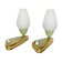 Set of 2 rockabilly fifties table lights with milk glass sconces with little dots