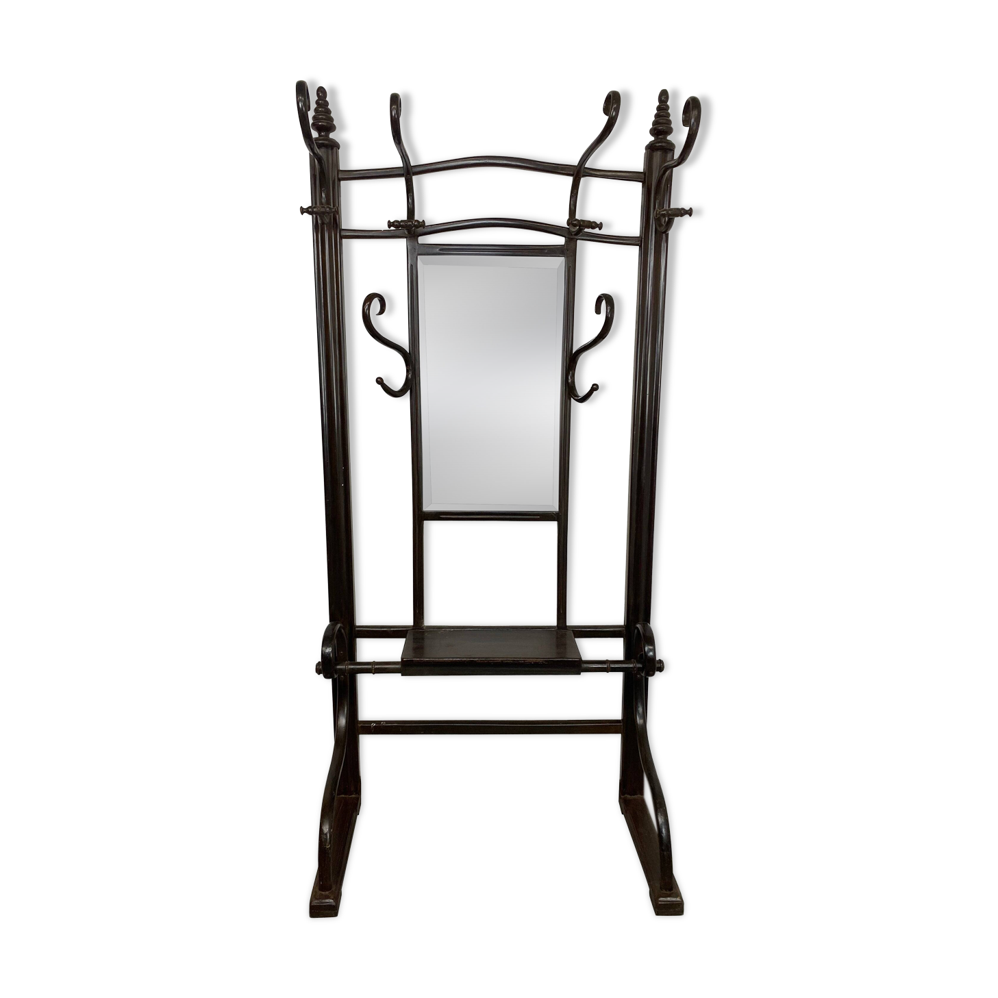 Curved wooden coat rack no. 1082 by J&J Kohn