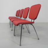 Ensemble de 5 chaises de table à manger vintage, style dîner