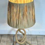 Lampe Audoux Minet en corde et rafia 1950'S
