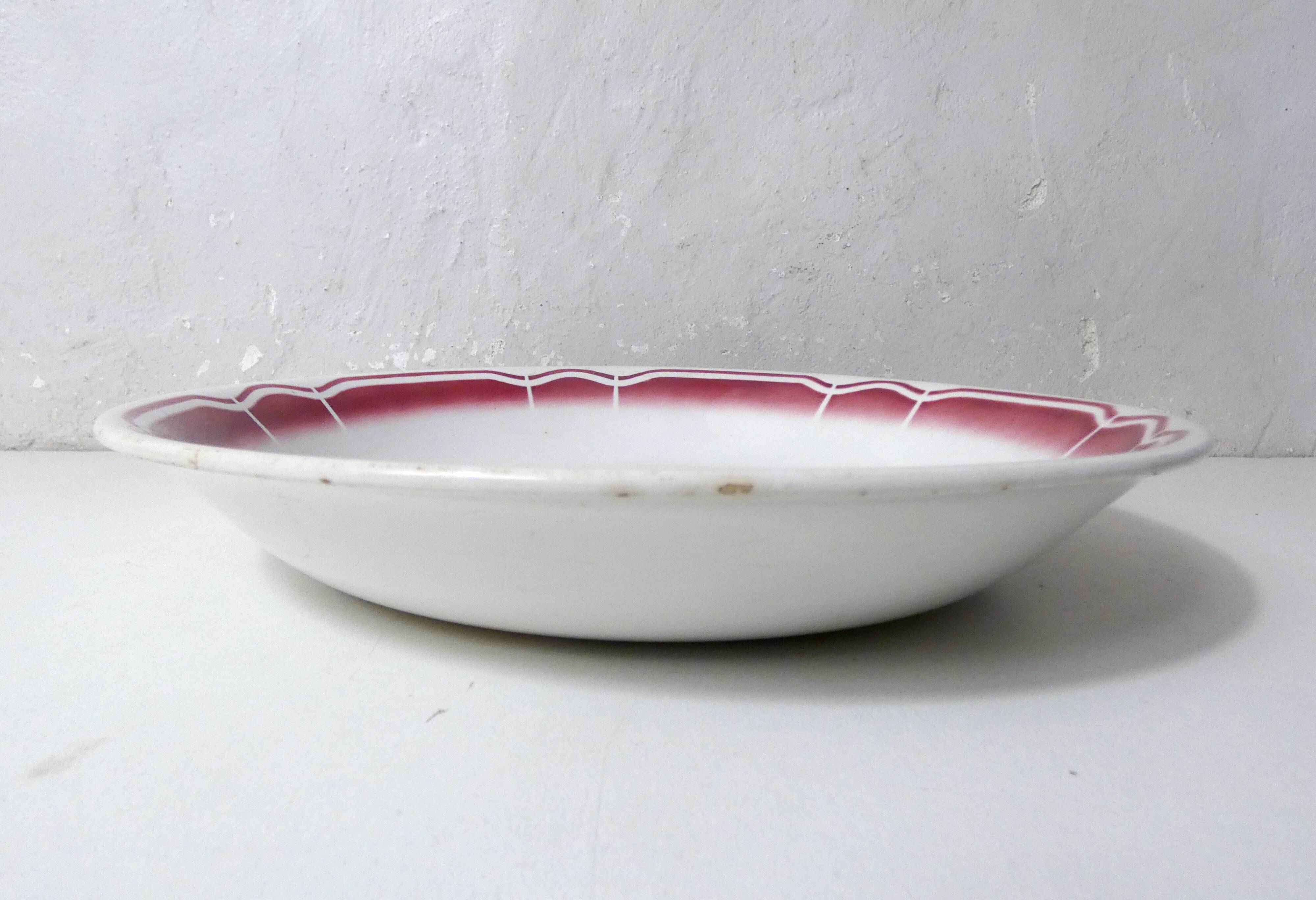 3 old FB Digoin earthenware dishes