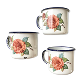 Ensemble de 3 tasses vintage en métal émaillé