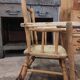 High chair retro baby old wood beech modular patinated white cream art deco dlg Baumann