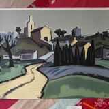 Landscape of Provence - original lithograph signed - numbered - Jean-Claude Quilici