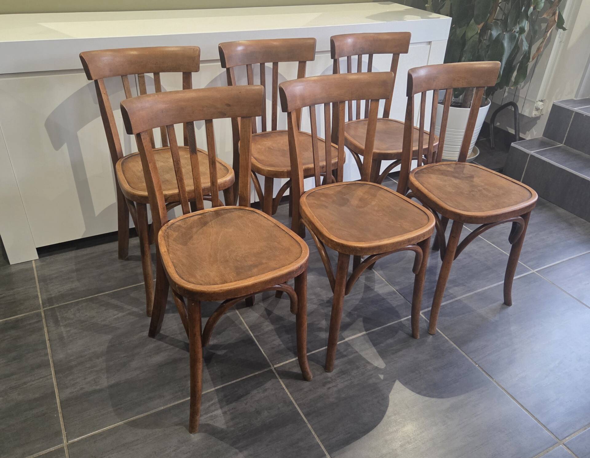 Set of 6 vintage Fischel bistro chairs, 1970s