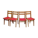 Vintage chairs 1950s wood and skai