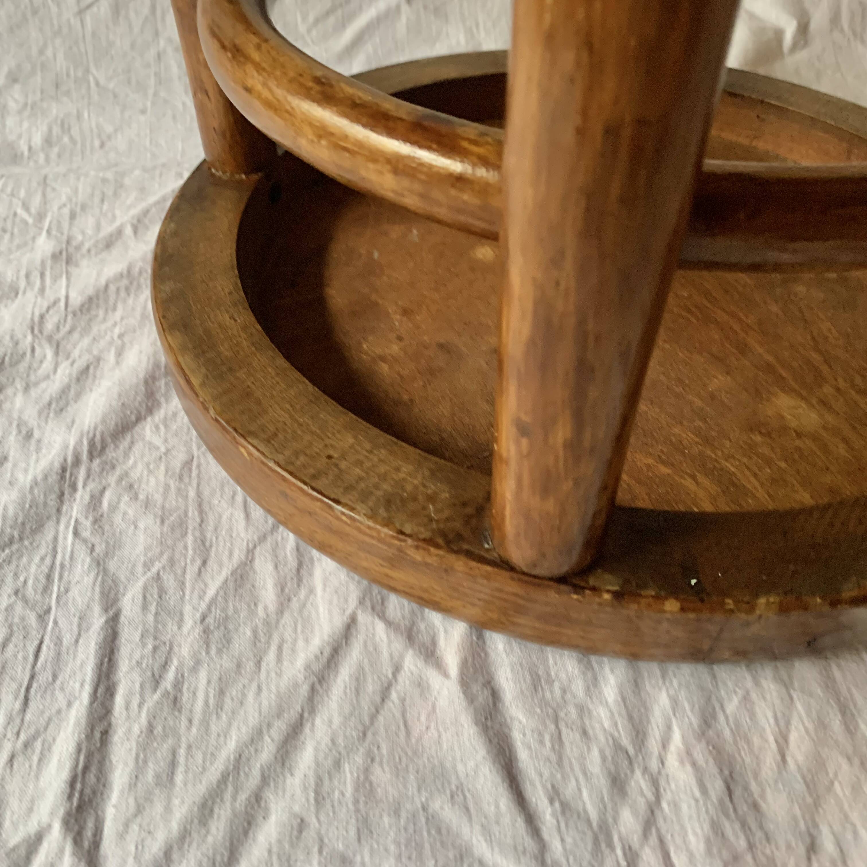 Thonet style Art Nouveau bistro stool in curved wood