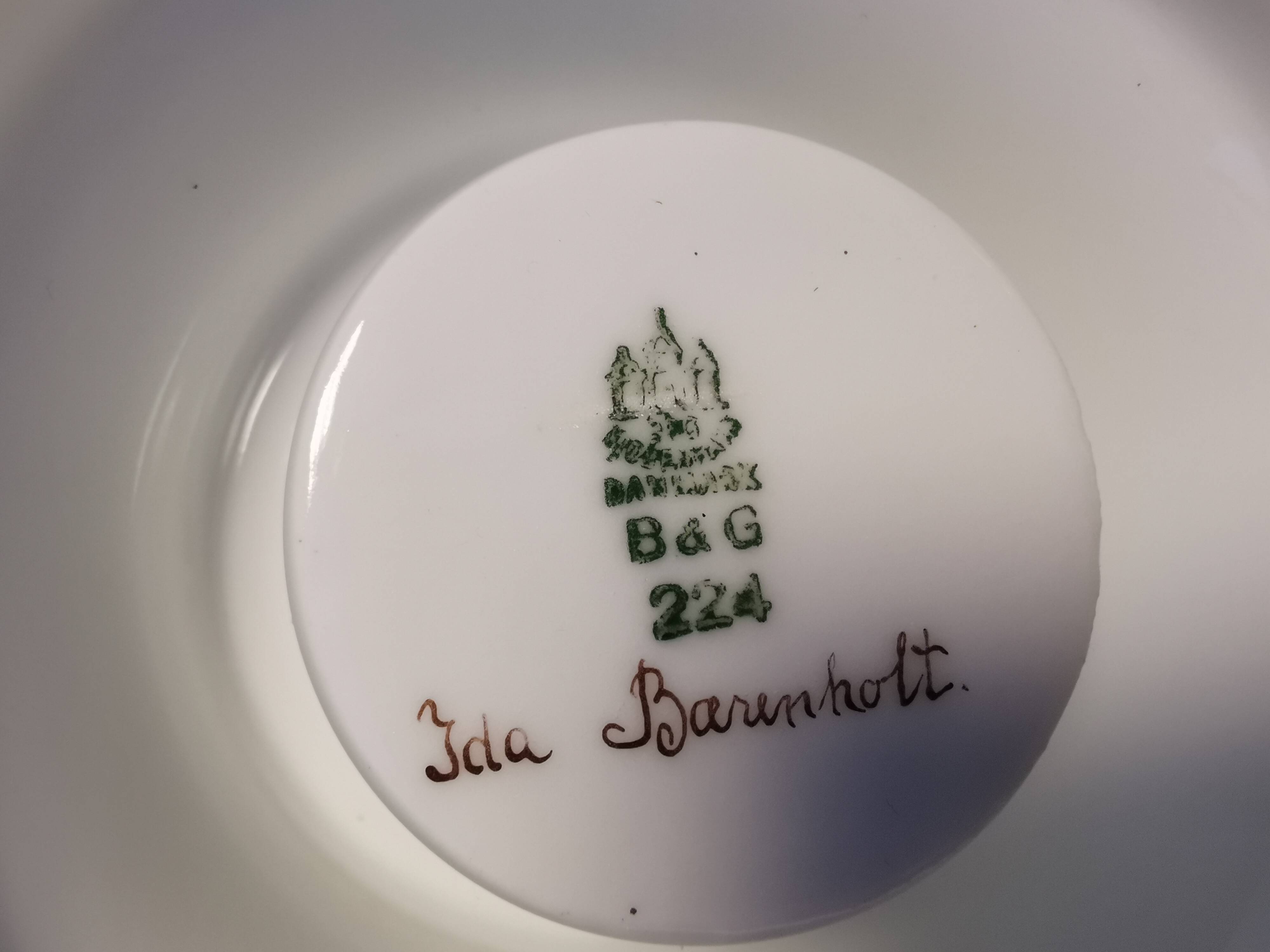 Candle holders produced by Danish B&G 1948-1952 and painted by Ida Bærenholt