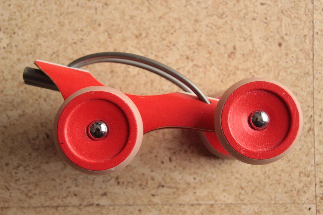 Wooden toy E Racer Hape formula 1 in red bamboo