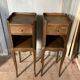 Wooden bedside table, vintage nightstand, side table.