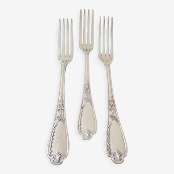 Master Goldsmith : C.O.P (Compagnie de l'Orfèvrerie Parisienne) Series of 3 forks with desserts