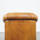 Fauteuil club vintage en cuir de mouton cognac clair
