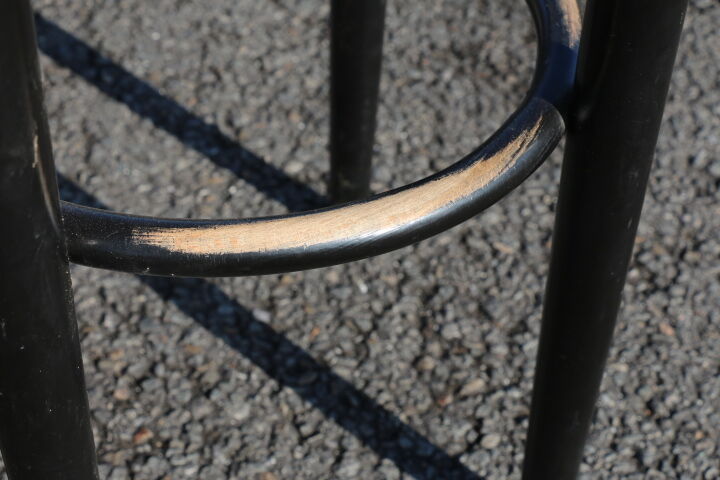 Pair of black canwood bar stools 805mm