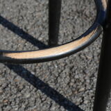 Pair of black canwood bar stools 805mm