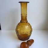 Amber carafe in molded and blown glass 50s