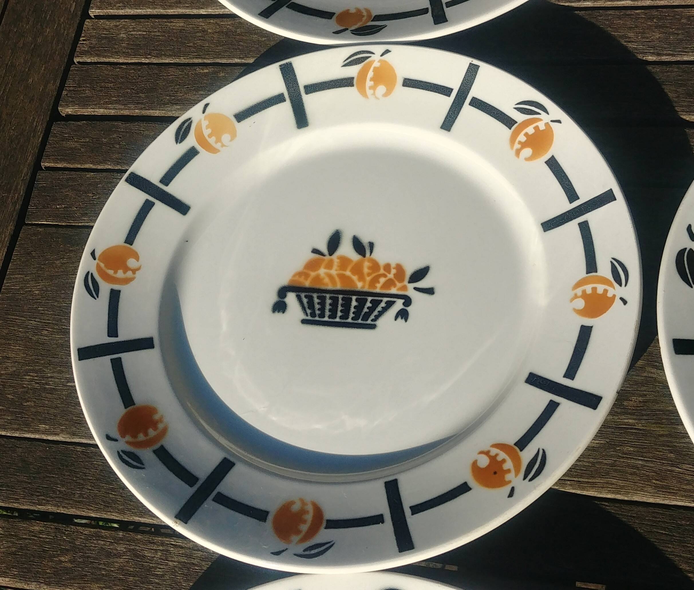 Set of twelve flat plates - Vintage Badonviller model DOC 30s/40s