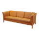 Orange leather sofa, Danish design, 1970s, production: Denmark