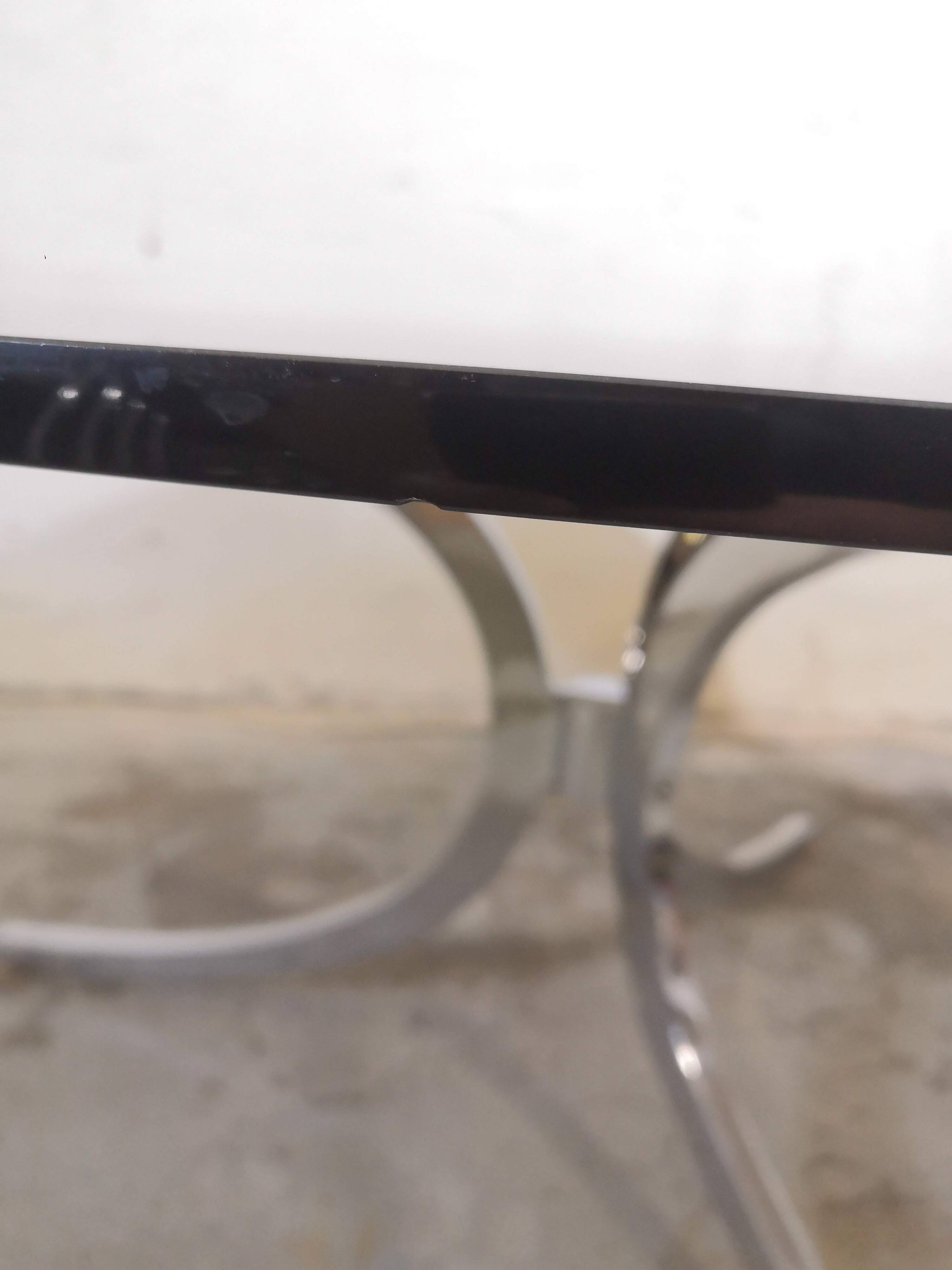 Vintage coffee table, chrome and glass