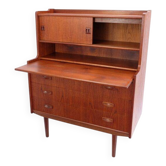 Secrétaire vintage danois rétro des années 1960/70, en teck, style milieu du siècle.
