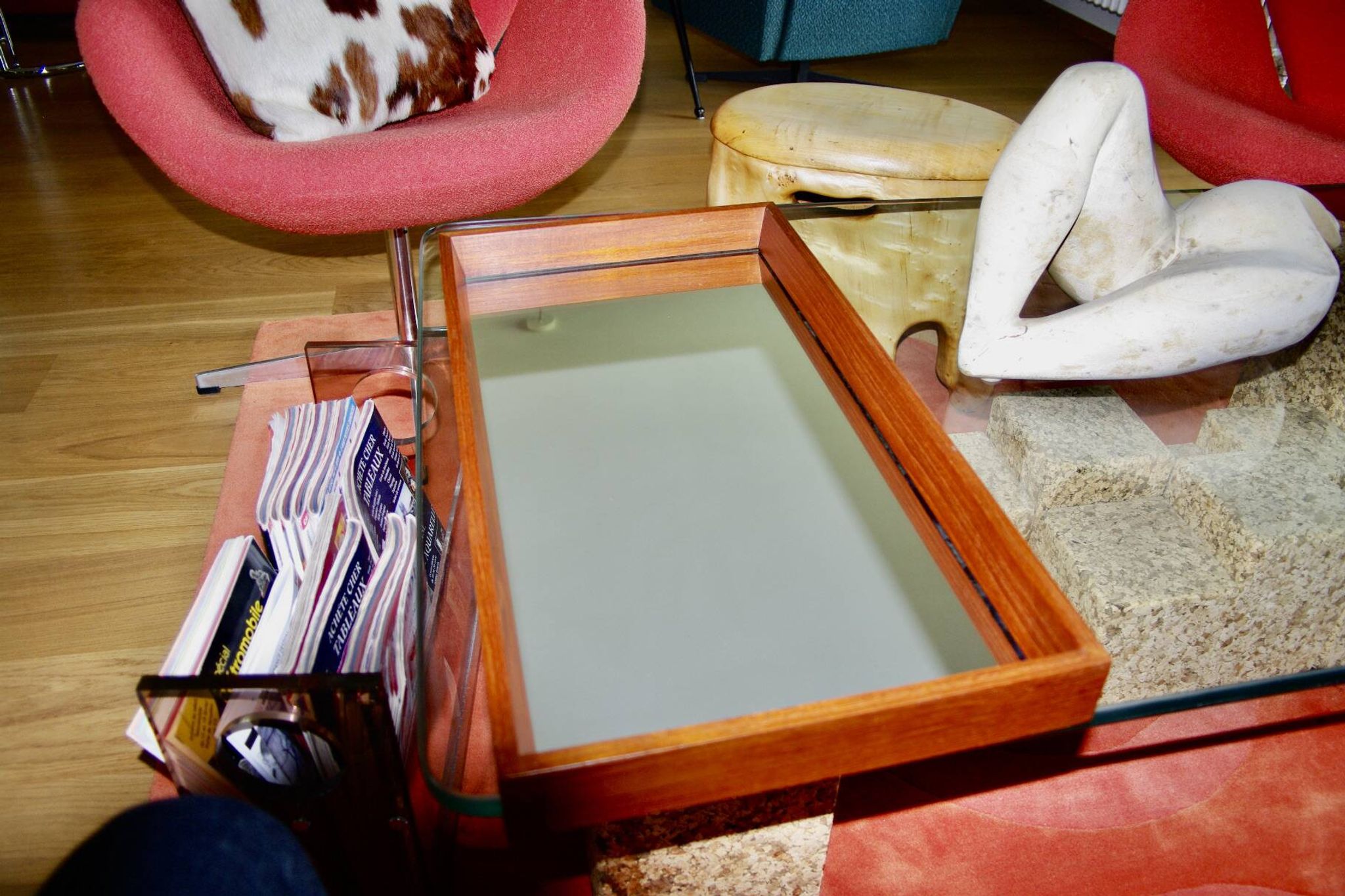 Grand miroir en teck de od mobler as 1950
