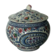 Bonbonniere en faience de gien decor cachemire