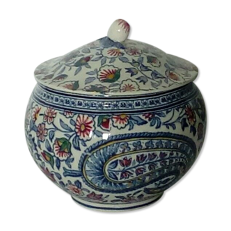 Bonbonniere in faience of gien decor kashmir