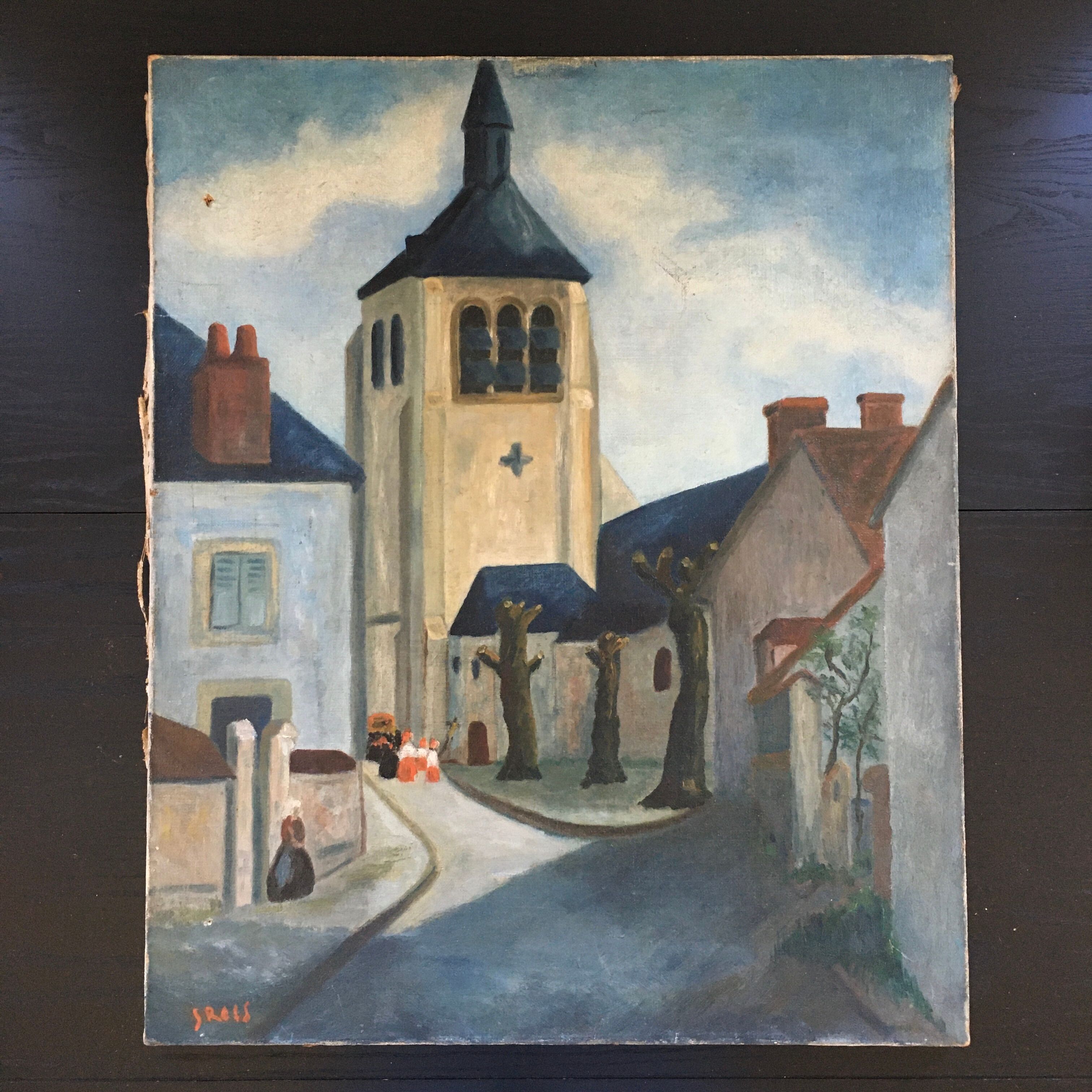 Village scene and procession