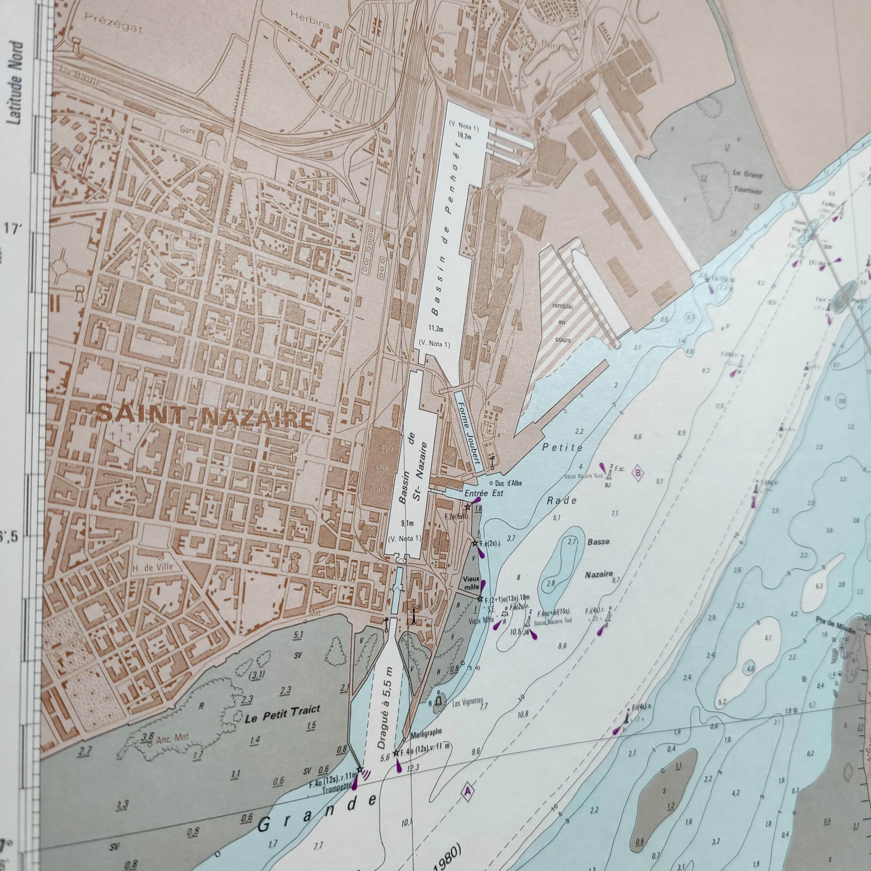 Map of the Loire estuary, west coast of France