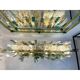Monumental Rectangular Strip “Listelli” Murano Glass Chandelier by Simoeng