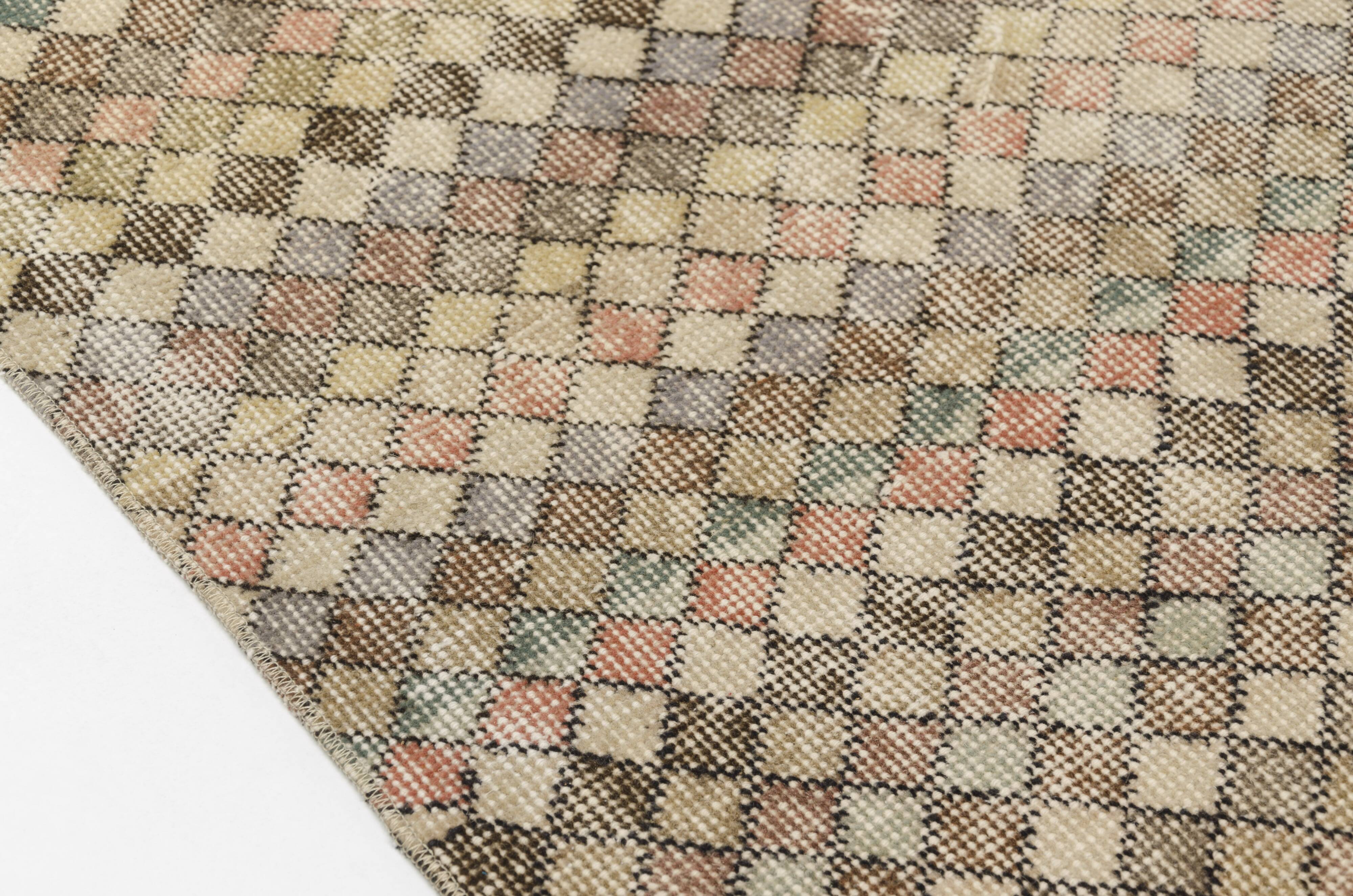 Neutral Vintage Oushak Runner Rug sku1053