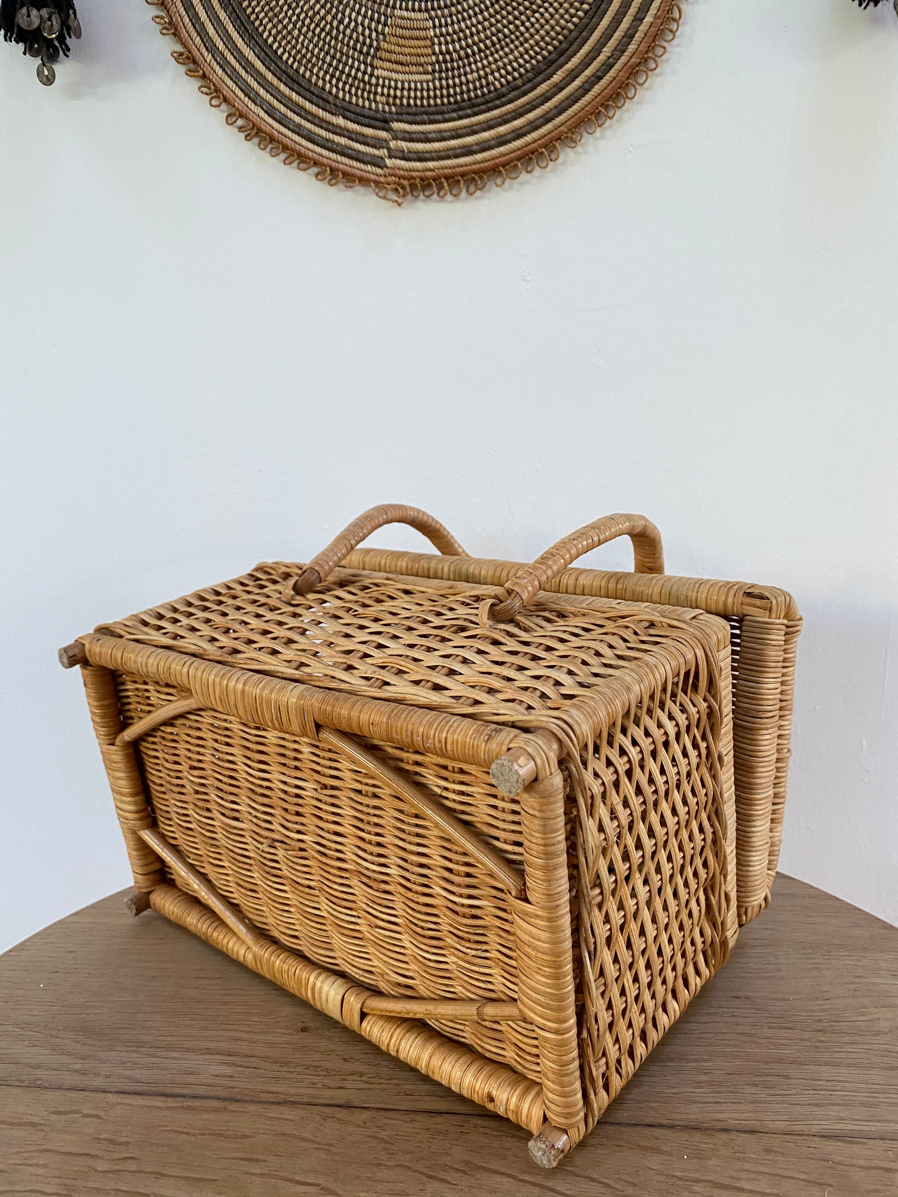 Wicker rattan basket suitcase from the 