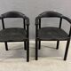 Paire de fauteuils postmodernes noirs, en plastique moulé, années 1980, Europe
