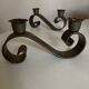Pair of corrugated wrought iron candlesticks 1950