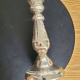 Eglomized mercurized glass candle holder