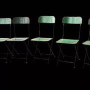 Lot de 8 chaises pliantes industrielles en métal peint vert
