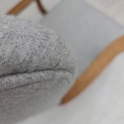 1950s, Danish high-backed armchair, reupholstered, wool, oak wood.