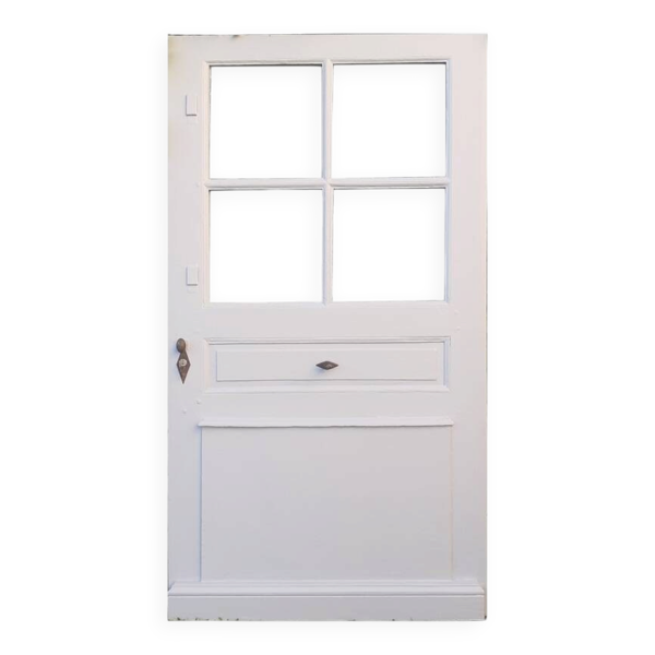 Porte d’entrée ancienne chêne vitrée H209xL116cm XVIII° serrure multi point