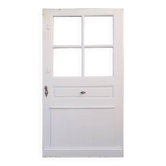 Old oak entrance door with glass H209xL116cm 18th century multi-point lock